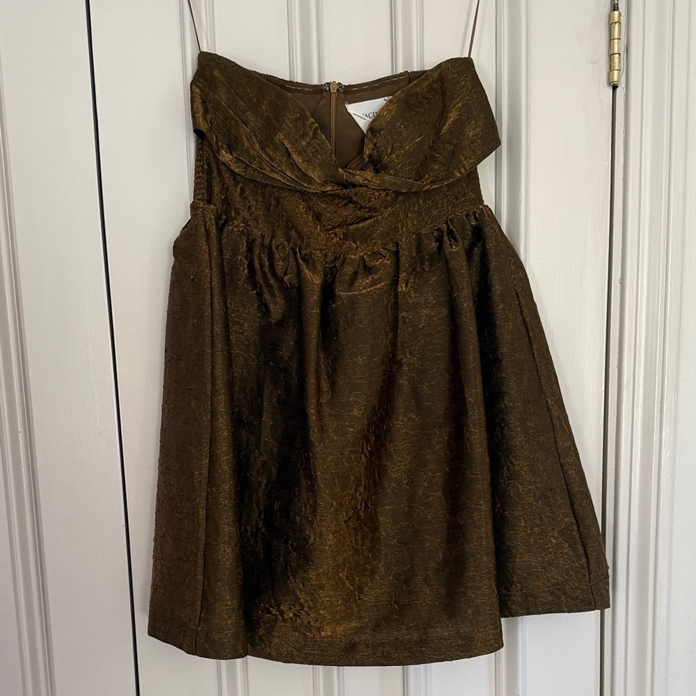 Tuckernuck Elegant Strapless Brown Dress